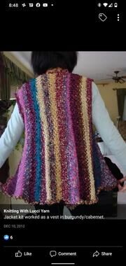 Lucci Mardi Gras  swing jacket knitting pattern  kit
